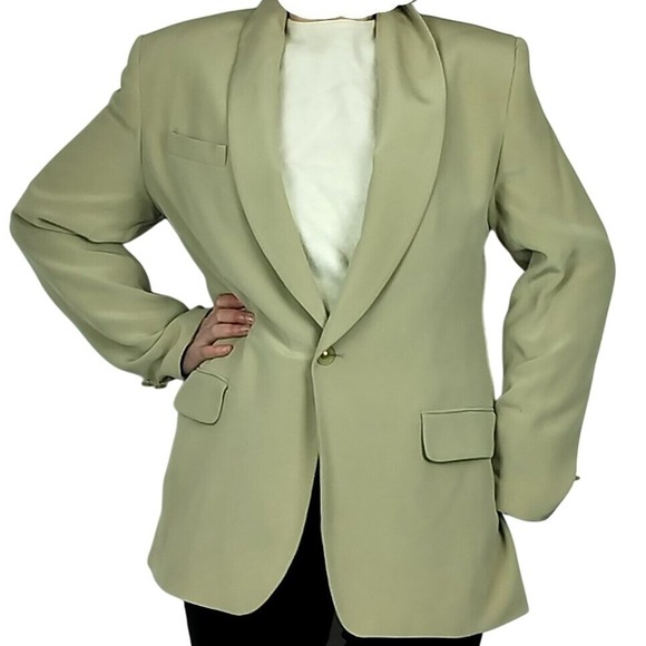Jackets & Blazers - Vintage Long Line 100% Silk Blazer Made in Canada Size 12 on tag (modern size 8)